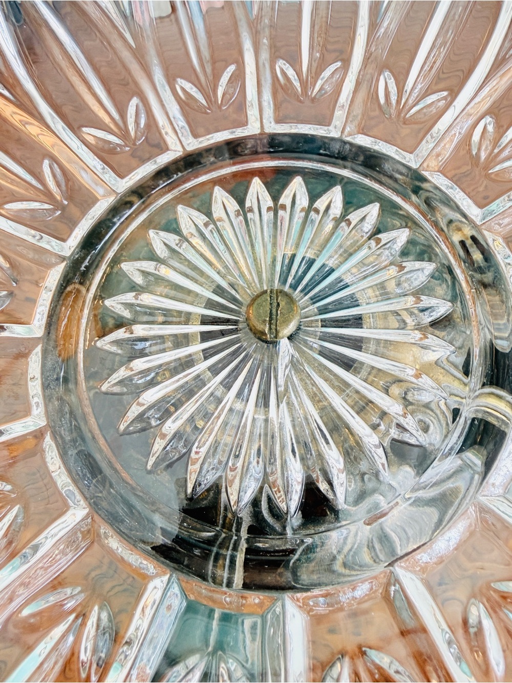 Vintage Federal Glass “Petals”  Lotus Pedestal Bowl – Hollywood Regency - Picture 14 of 15